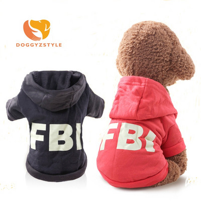 Pet Dog FBI Printed Hoodies Палто Пуловер За Кученце Котка Палто Костюм Apperal Coat Горни пролетни и летни дрехи Качество