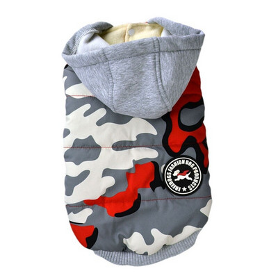 Atsparus sniegui žiemos šiltas paltas šuniui Minkštas vilnos pamušalas šunų apatinė striukė Kasdienis kamufliažinis paminkštintas šuniuko gobtuvas