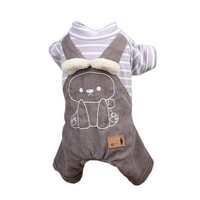 Zimné teplé oblečenie pre mačky pre malých psov s plyšovým overalom s hrubým roztomilým medvedíkom a potlačou oblečenia pre psov, domáce zvieratá, šteniatka, overaly