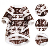 Lemmikloomade riided hingav Hea tuulekindel kutsikaprint Paksendatud 2 jalaga kampsun talveriietus