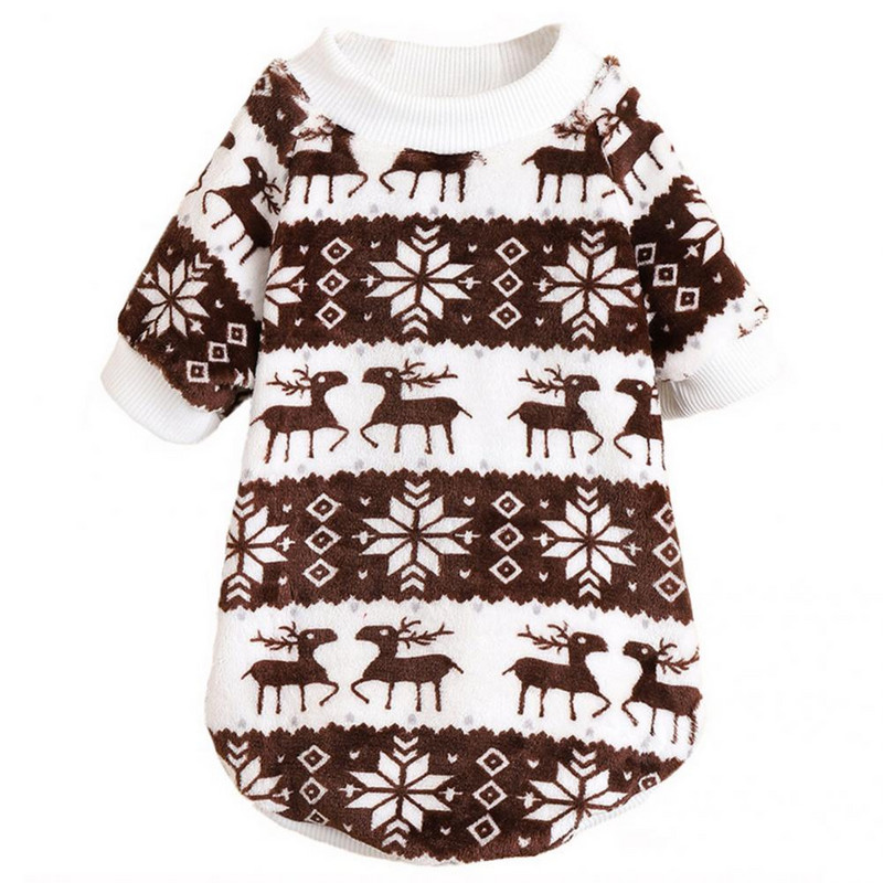 Lemmikloomade riided hingav Hea tuulekindel kutsikaprint Paksendatud 2 jalaga kampsun talveriietus