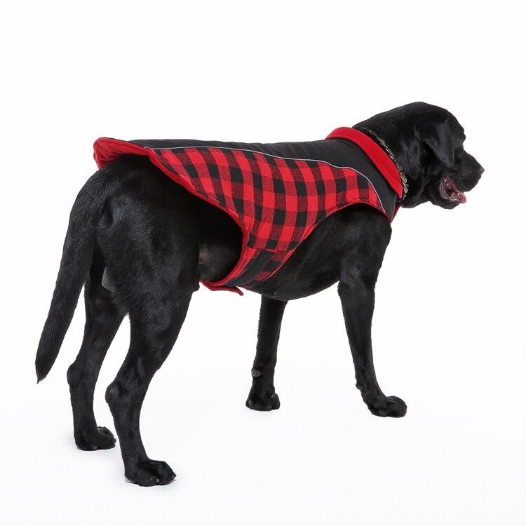 Jachetă reflectorizantă pentru câini pentru câini mari, groasă, fleece termică pentru câini, pentru vreme rece, piept reglabil, haine de iarnă pentru câini mici, mijlocii