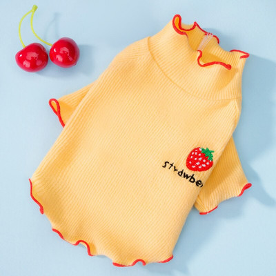 Nouă primăvară vară cățeluș subțire pulover căpșuni respirabil patru sezoane culoare solidă cămașă cu fundul pisicii haine pentru animale de companie haine pentru cățeluși