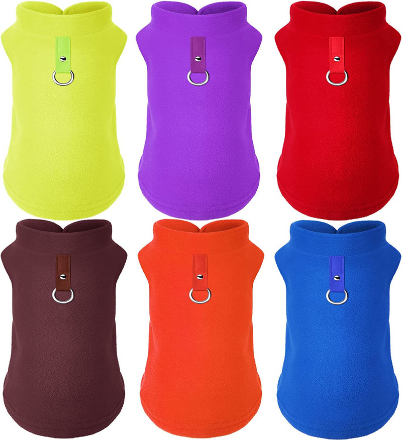 Základná teplá flísová vesta pre psov, zimná mikina pre psov, oblečenie pre šteniatka, bezrukávový kabát s vodítkom pre malé, stredné a veľké psy