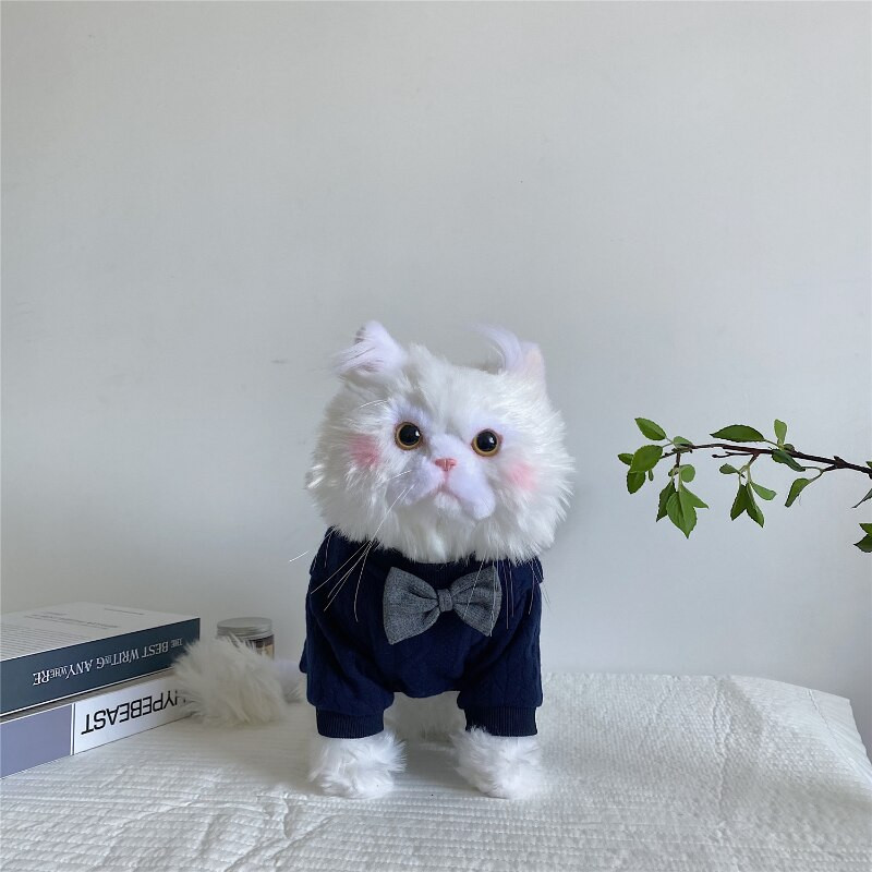 Pulover solid haine pentru câini bumbac mic pentru câini ținute pentru animale de companie drăguț toamnă iarnă Yorkies bleumarin băiat Ropa Para Perro