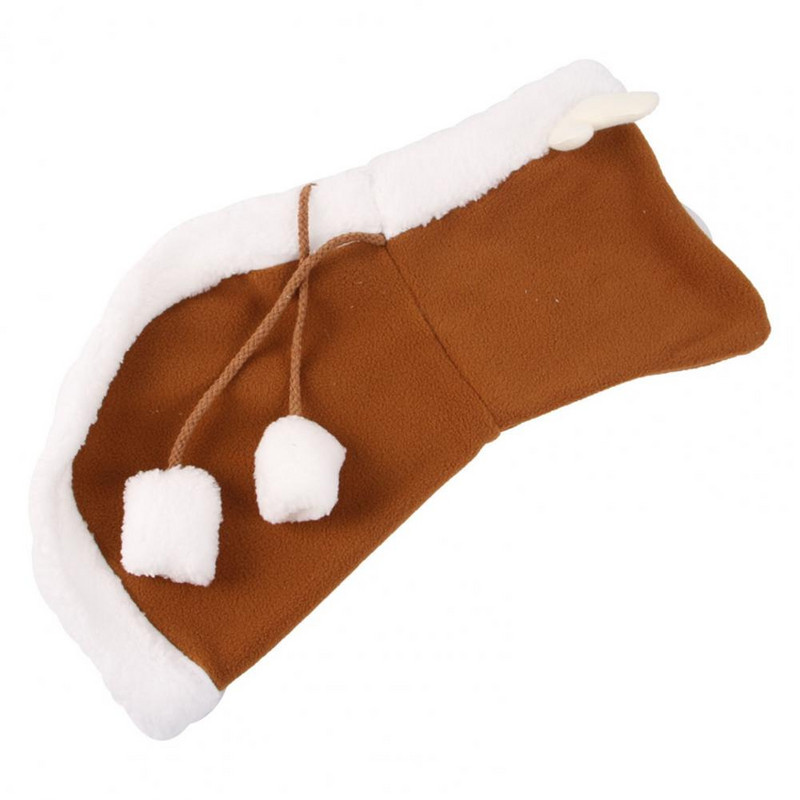 Υπέροχο κατοικίδιο ακρωτήριο γούνινο μπαλάκι γραβάτες ένδυση κατοικίδιων ζώων Κοστούμι κουταβιού γατάκι Καπέλο σκύλου Αστεία μανδύα ελαφιού Δημιουργία ατμόσφαιρας