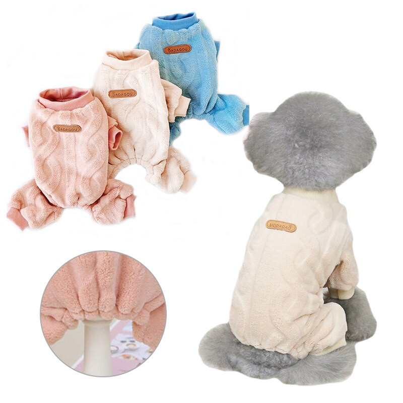 Pulover pentru câini din lână Haine moi pentru câini Flanel de culoare solidă Îmbrăcăminte de iarnă pentru câini de talie mică Chihuahua Teddy Haine caldă pentru pisici