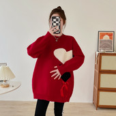 Naiste avar ümara kaelusega rasedate kampsun