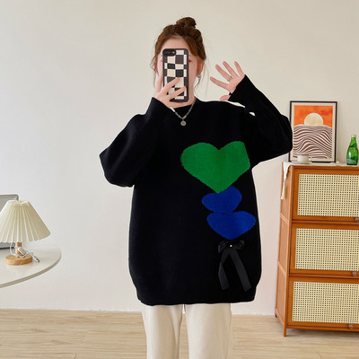 Naiste avar ümara kaelusega rasedate kampsun