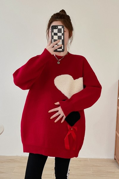 Naiste avar ümara kaelusega rasedate kampsun