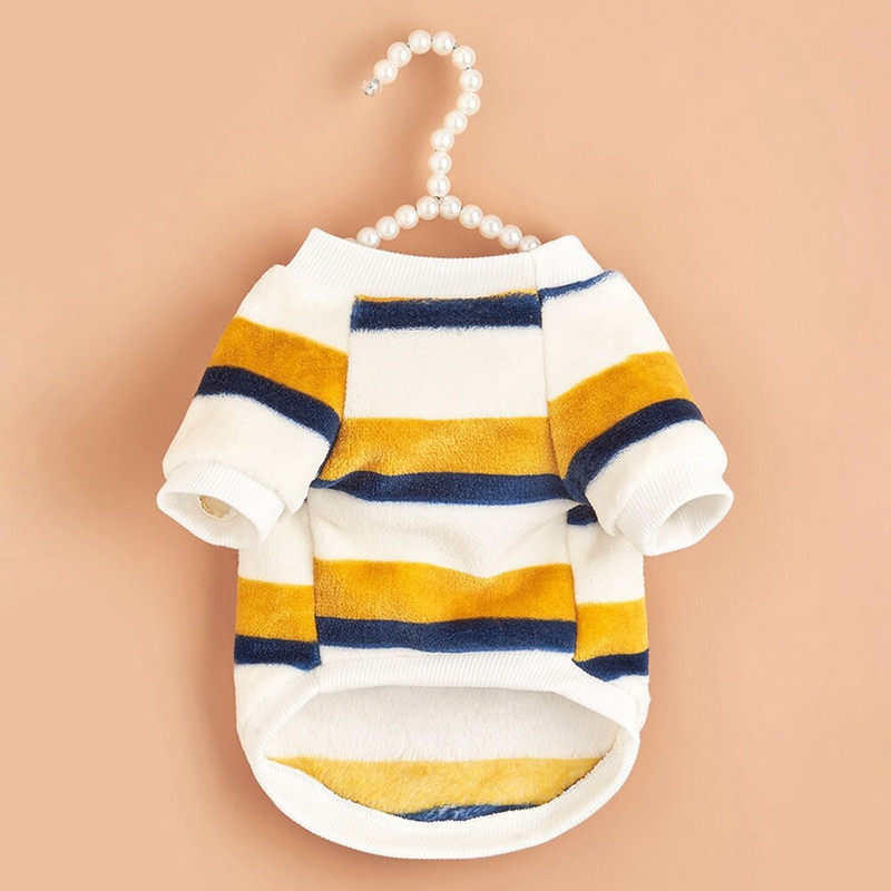 Triibulised koera kampsunid Talvine külm ilm soe riietus kutsikas kassi rõivad soojad fliisist pullover Koera mantel jakk Chihuahua riided