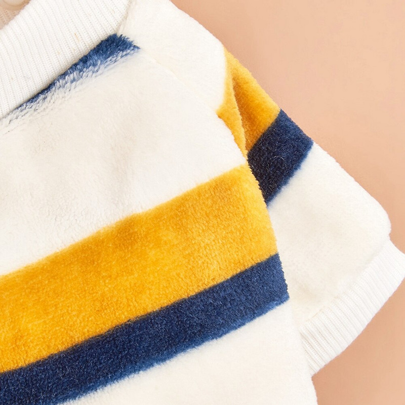 Triibulised koera kampsunid Talvine külm ilm soe riietus kutsikas kassi rõivad soojad fliisist pullover Koera mantel jakk Chihuahua riided