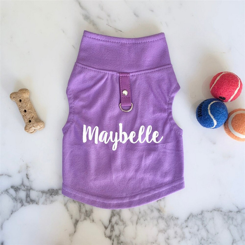 Személyre szabott kutyaruhák hímzés kisállat pulóver szőrméhez Baba Egyedi név Új kutya kiskutya ajándékok macskák kutyák újévi ajándékok