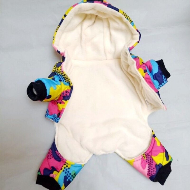 Talvised soojad kutsikariided Mood Camo Prinditud Väike koeramantel Puuvillane jope Lemmikloomarõivad Suusakostüüm väikestele koertele Kasside kostüüm