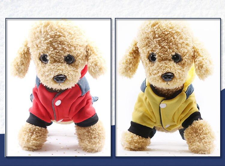 Odjeća za štene Podebljana dvoslojna pamučna jakna s uzorkom medvjedića za mačke francuskog buldoga Jesenski i zimski topli kaput