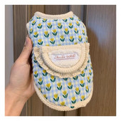 Lalele haine din bumbac pentru câini Jachetă cu imprimeu dulce Îmbrăcăminte pentru câini ținute pentru animale de companie drăguț toamnă iarnă Yorkies cald verde mascote fete