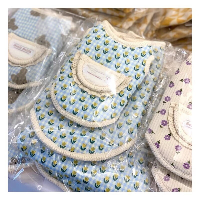 Lalele haine din bumbac pentru câini Jachetă cu imprimeu dulce Îmbrăcăminte pentru câini ținute pentru animale de companie drăguț toamnă iarnă Yorkies cald verde mascote fete