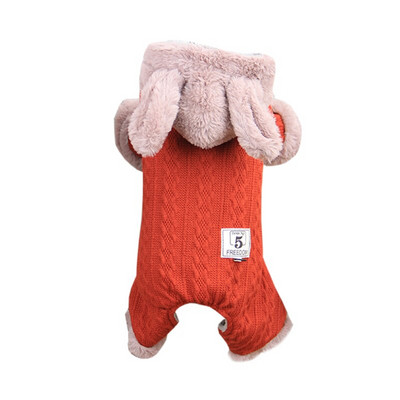 Cu haine de pluș pentru câini, iarnă, caldă, salopetă pentru câini, groasă, drăguță, iepure, haine pentru pisici pentru animale de companie, pentru câini de talie mică.