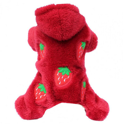 Pohodlný módny roztomilý potlačený pes s kapucňou, flanelový kostým pre domáce zvieratá, atraktívny pre vonkajšie použitie