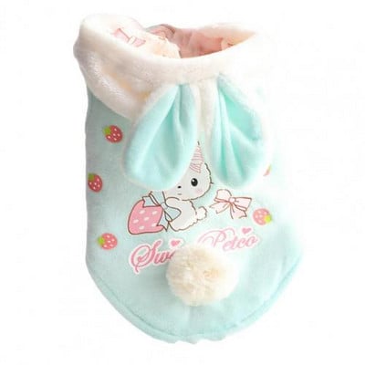 Odolný kabát pre domáce zvieratá s ušami zajačika, pohodlný a ľahko nositeľný šteňací zosilnený kabát