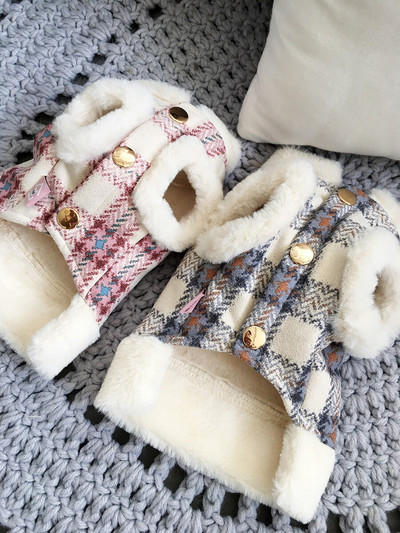 Drēbes kucēniem Izvelkams polsterēts jauks apģērbs franču buldogu kucēnu kaķiem Tedijs rudens un ziemas mājdzīvnieku piederumi, silti kostīmi