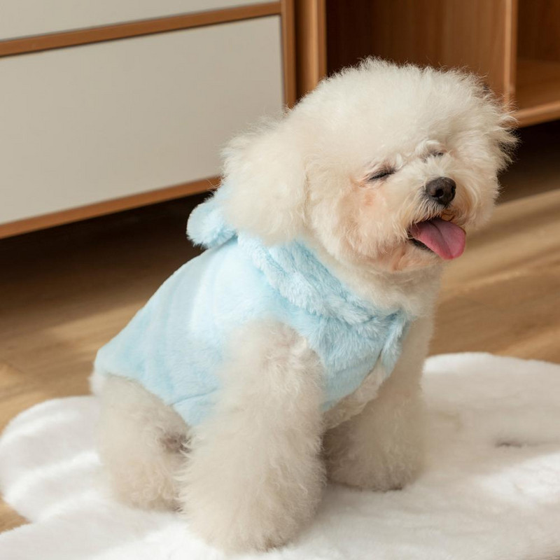 Stiilne, armas küülikukõrva koeramantel Lemmikloomarõivad Pehme tekstuur Hoiab soojas
