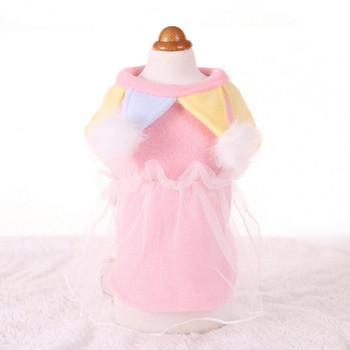 Fleece, elegant, creativ, guler de clovn, îmbrăcăminte pentru animale de companie, haine pentru animale de companie cu două picioare, culoare contrastantă pentru iarnă