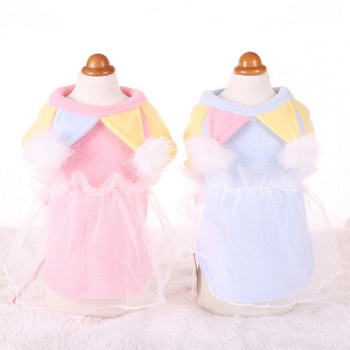 Fleece, elegant, creativ, guler de clovn, îmbrăcăminte pentru animale de companie, haine pentru animale de companie cu două picioare, culoare contrastantă pentru iarnă