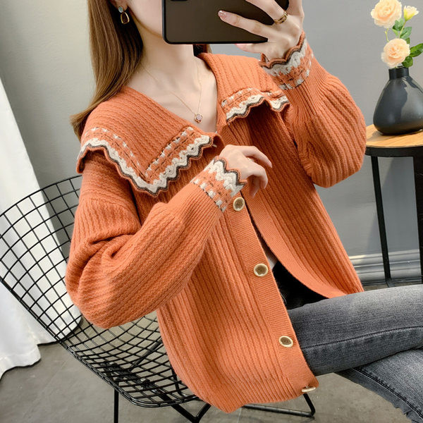 Cardigan de maternitate cu dungi cu nasturi