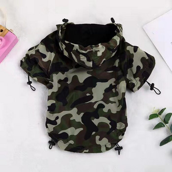 Pláštenka s maskáčovou kapucňou, reflexný kabát, nepremokavá vetruodolná bunda s nastaviteľnou manžetou, plášť pre psov, oblečenie pre domáce zvieratá, jar/leto