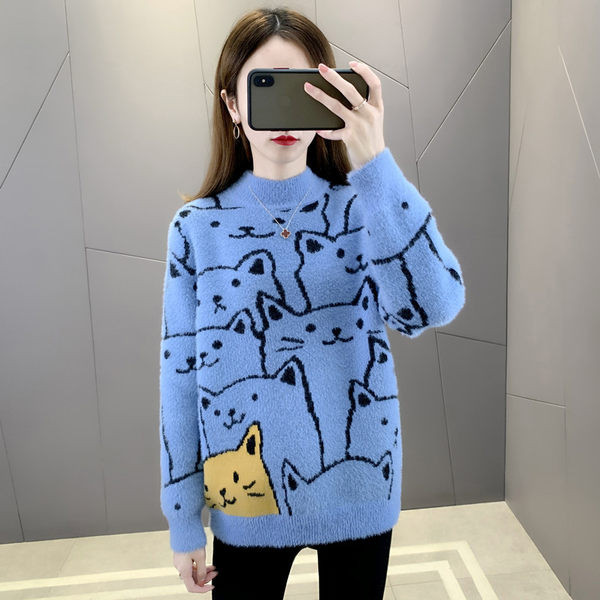 Dámsky ležérny sveter s golierom - vo viacerých farbách