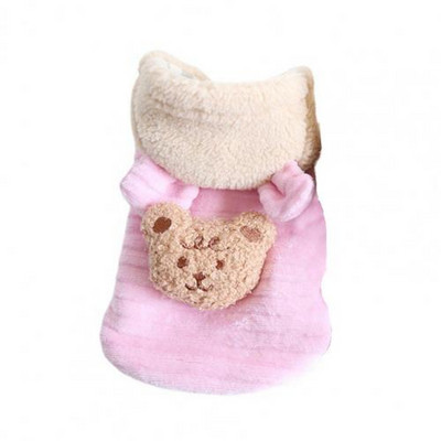 Jachetă cu glugă pentru câine, drăguț de iarnă, de lungă durată, cu închidere cu butoane Îmbrăcăminte pentru animale de companie rezistentă la uzură pentru toamnă