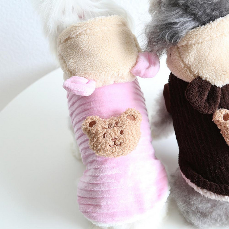 Jachetă cu glugă pentru câine, drăguț de iarnă, de lungă durată, cu închidere cu butoane Îmbrăcăminte pentru animale de companie rezistentă la uzură pentru toamnă