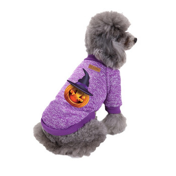 Дрехи за кучета Пуловер Качулки за кучета Тема Хелоуин Шарка Куче Тениска Теди Чихуахуа Пуловер Суичър Празнични парти костюми