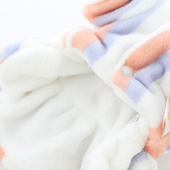 Ζεστό φλις φόρεμα σκύλου Χαριτωμένο ριγέ φούστα με φούστα με κουκούλα, χειμερινά ρούχα για κατοικίδια, αντιανεμικό μπουφάν για σκύλους για μικρό μεσαίο μεγάλο σκύλο