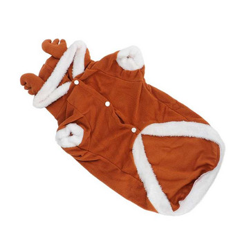 Naminių gyvūnėlių žieminiai drabužiai Mieli stilingi briedžio dizaino rudeninis žiemos storas šunų gobtuvas šiltas paltas vidutinio dydžio šunims augintiniams