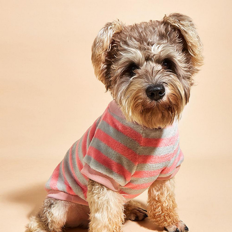 Vynikajúce oblečenie pre domáce zvieratá, teplý ružový sveter pre šteniatka, zimný sveter pre šteniatka s dvoma nohami