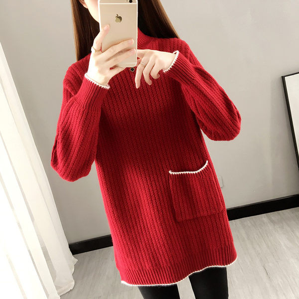 Dámsky sveter pre tehotné ženy s vreckom