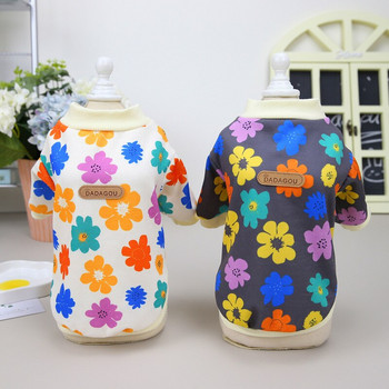 Teplá bunda, oblečenie pre domáce zvieratá, jeseň/zima, sveter pre malého psa, šteniatko, mačiatko, módna mikina, tričko s motívom pudla, roztomilý kvetinový vzor.