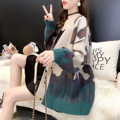 Módny tehotenský kardigan so špicatým výstrihom a zapínaním na gombíky