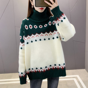 Дамски зимен пуловер за бременни жени с бродерия