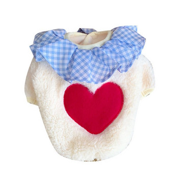 Srdcová mikina s kapucňou pre domáce zvieratá, oblečenie pre psov, zahusťovacie oblečenie pre psy, super malé, roztomilé čivavy, potlač, jeseň, zima, teplé biele, chlapčenské maskoty