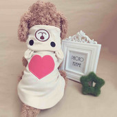 Oblečenie pre domáce zvieratá, kostým pre psov s medveďmi a vzorom lásky, zimné oblečenie pre psov, bavlnený kabát pre šteniatka, mikiny s kapucňou, pyžamo