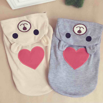 Oblečenie pre domáce zvieratá, kostým pre psov s medveďmi a vzorom lásky, zimné oblečenie pre psov, bavlnený kabát pre šteniatka, mikiny s kapucňou, pyžamo