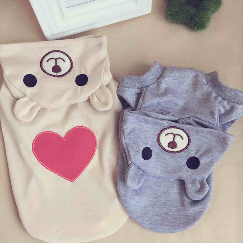 Oblečenie pre domáce zvieratá, kostým pre psov s medveďmi a vzorom lásky, zimné oblečenie pre psov, bavlnený kabát pre šteniatka, mikiny s kapucňou, pyžamo