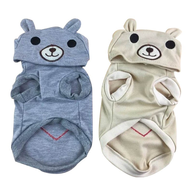 Oblečenie pre domáce zvieratá, kostým pre psov s medveďmi a vzorom lásky, zimné oblečenie pre psov, bavlnený kabát pre šteniatka, mikiny s kapucňou, pyžamo