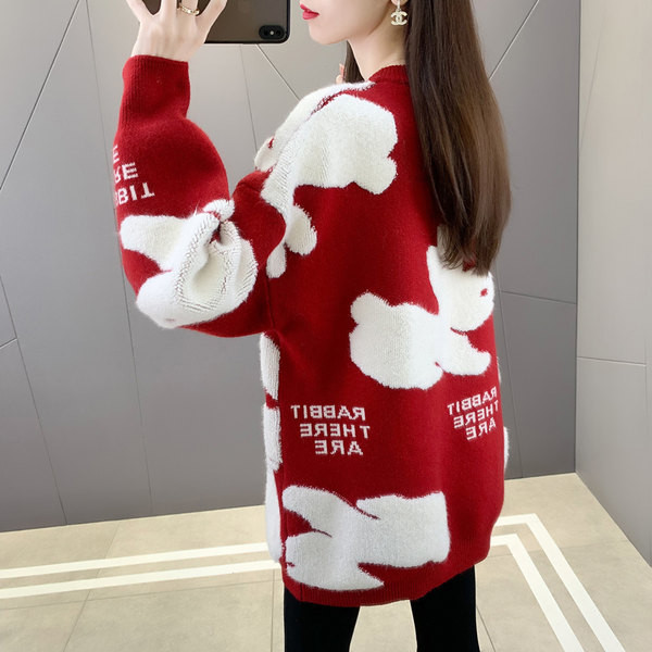 Dámsky voľný tehotenský sveter