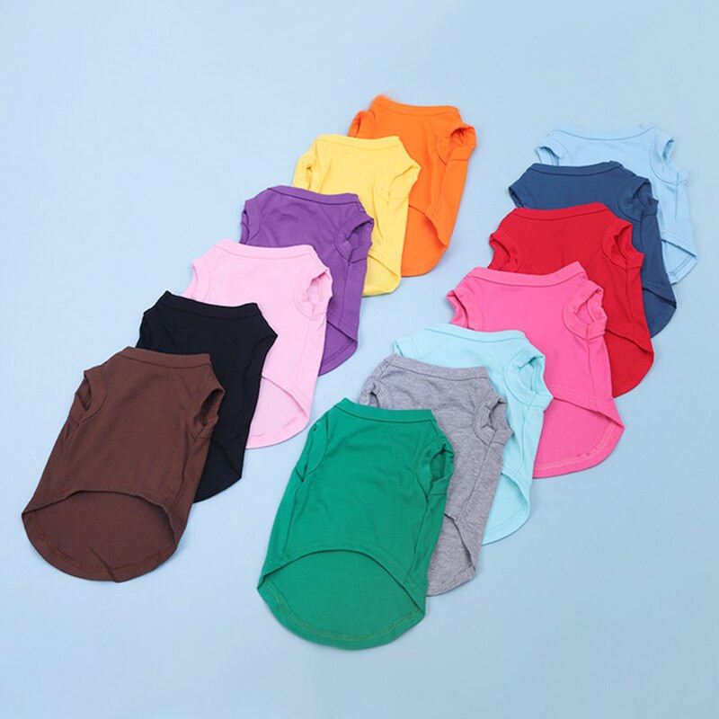 Nauji vasariniai grynos medvilnės šuniuko tušti marškinėliai šuniui, drabužiai Minkšti, paprasti šunų liemenė katės apatiniai marškinėliai mažiems, vidutiniams dideliems šunims