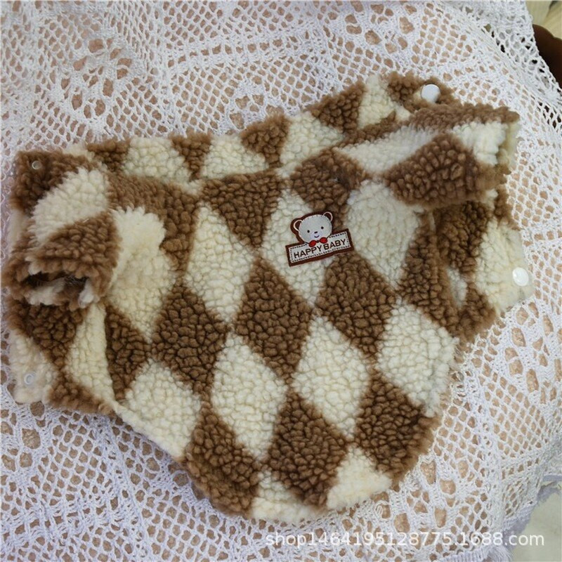 Haine pentru animale de companie, toamnă iarnă, mediu, mic, câine, pisică, haină, modă, în carouri