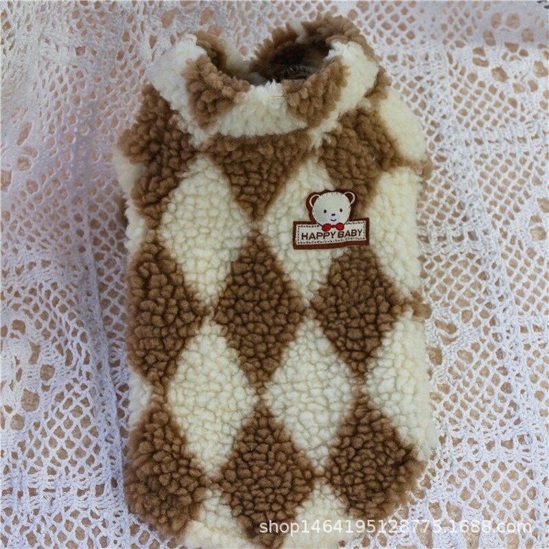 Haine pentru animale de companie, toamnă iarnă, mediu, mic, câine, pisică, haină, modă, în carouri